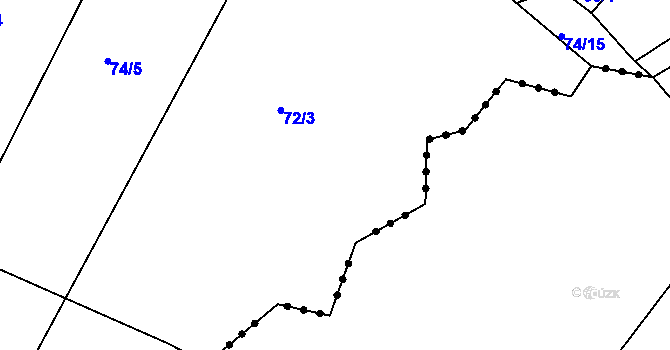 Parcela st. 72/4 v KÚ Hroznatín, Katastrální mapa