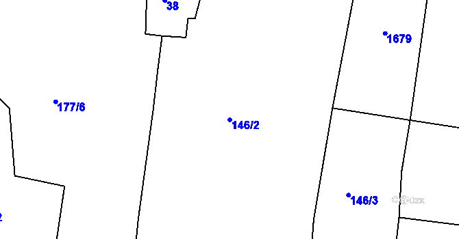 Parcela st. 146/2 v KÚ Hroznatín, Katastrální mapa