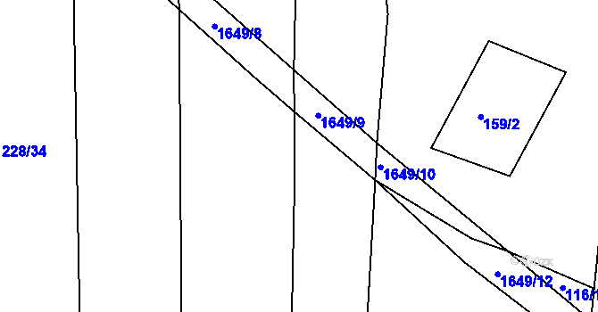 Parcela st. 188/6 v KÚ Hroznatín, Katastrální mapa