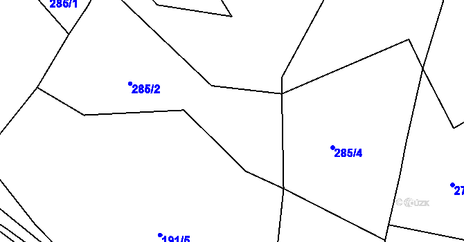 Parcela st. 297 v KÚ Hroznatín, Katastrální mapa