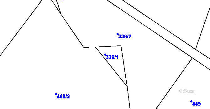 Parcela st. 339/1 v KÚ Hroznatín, Katastrální mapa
