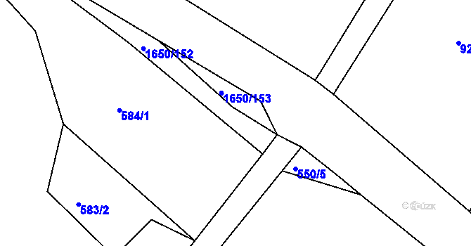 Parcela st. 584/2 v KÚ Hroznatín, Katastrální mapa