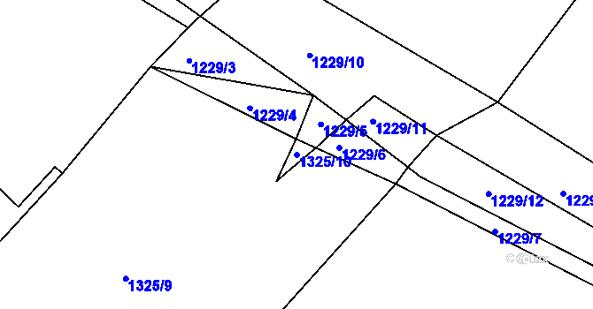 Parcela st. 1325/10 v KÚ Hroznatín, Katastrální mapa