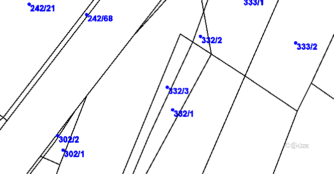 Parcela st. 332/3 v KÚ Rudíkov, Katastrální mapa