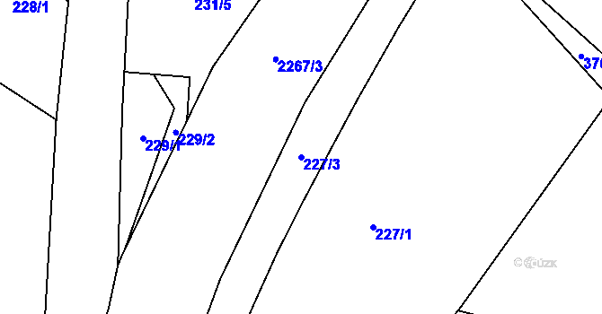 Parcela st. 227/3 v KÚ Rudíkov, Katastrální mapa