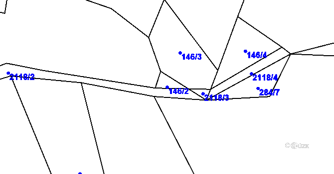 Parcela st. 146/2 v KÚ Rudimov, Katastrální mapa