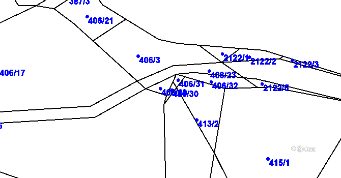 Parcela st. 406/22 v KÚ Rudimov, Katastrální mapa