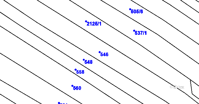Parcela st. 546 v KÚ Rudimov, Katastrální mapa