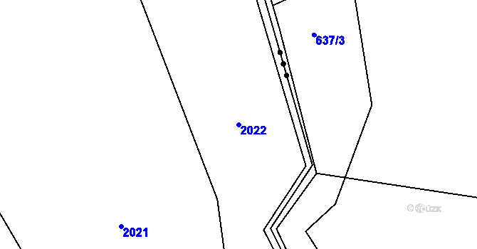 Parcela st. 2022 v KÚ Rudimov, Katastrální mapa