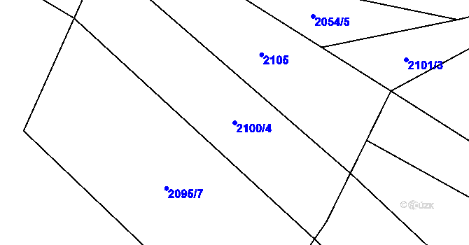 Parcela st. 2100/4 v KÚ Rudimov, Katastrální mapa