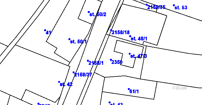 Parcela st. 2158/17 v KÚ Rudimov, Katastrální mapa