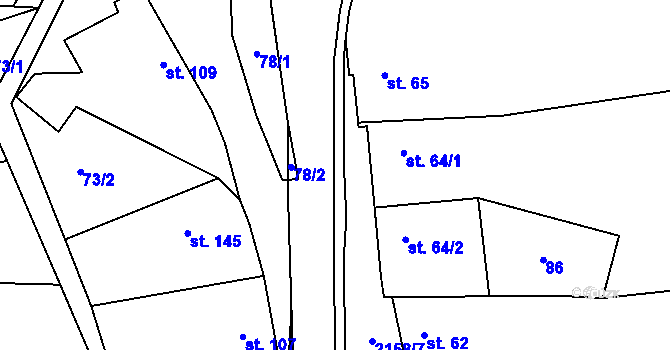 Parcela st. 2158/20 v KÚ Rudimov, Katastrální mapa