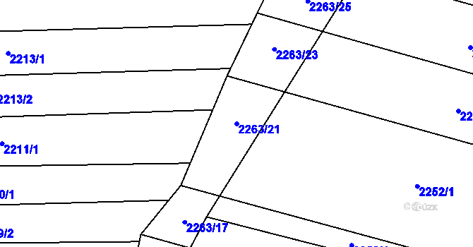 Parcela st. 2263/21 v KÚ Rudimov, Katastrální mapa
