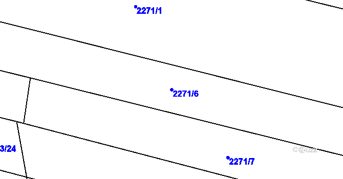 Parcela st. 2271/6 v KÚ Rudimov, Katastrální mapa