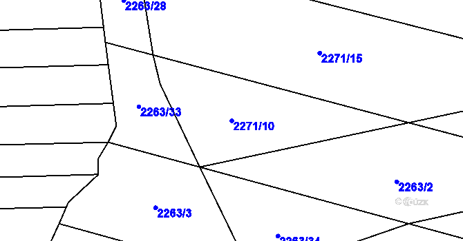 Parcela st. 2271/10 v KÚ Rudimov, Katastrální mapa