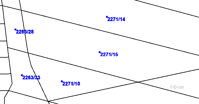 Parcela st. 2271/15 v KÚ Rudimov, Katastrální mapa
