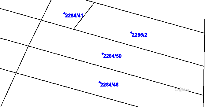 Parcela st. 2284/50 v KÚ Rudimov, Katastrální mapa