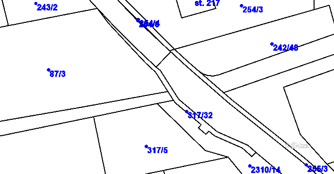 Parcela st. 254/7 v KÚ Rudimov, Katastrální mapa