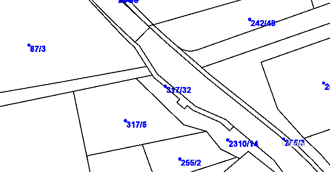 Parcela st. 317/32 v KÚ Rudimov, Katastrální mapa