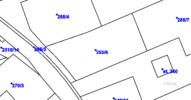 Parcela st. 255/6 v KÚ Rudimov, Katastrální mapa