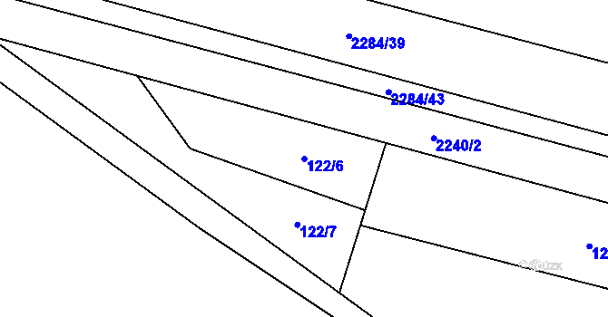 Parcela st. 122/6 v KÚ Rudimov, Katastrální mapa