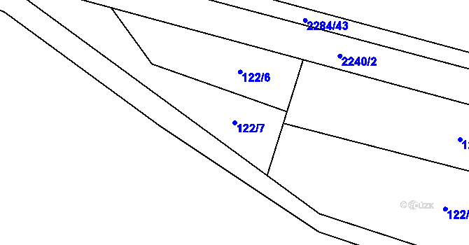 Parcela st. 122/7 v KÚ Rudimov, Katastrální mapa
