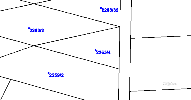 Parcela st. 2263/4 v KÚ Rudimov, Katastrální mapa