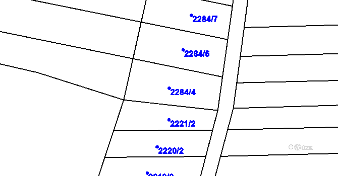 Parcela st. 2284/4 v KÚ Rudimov, Katastrální mapa