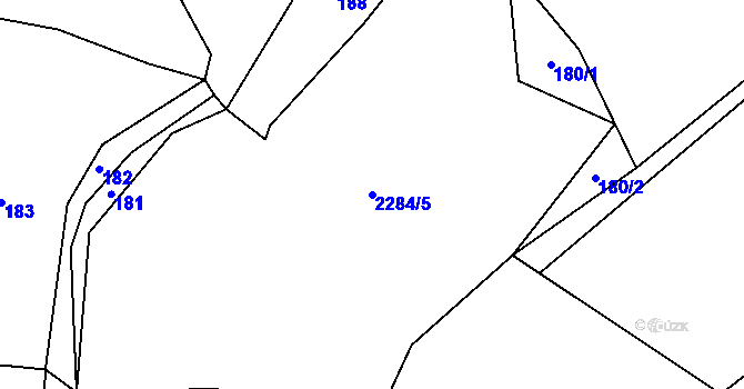 Parcela st. 2284/5 v KÚ Rudimov, Katastrální mapa