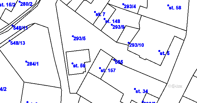 Parcela st. 293/12 v KÚ Rudka u Kunštátu, Katastrální mapa