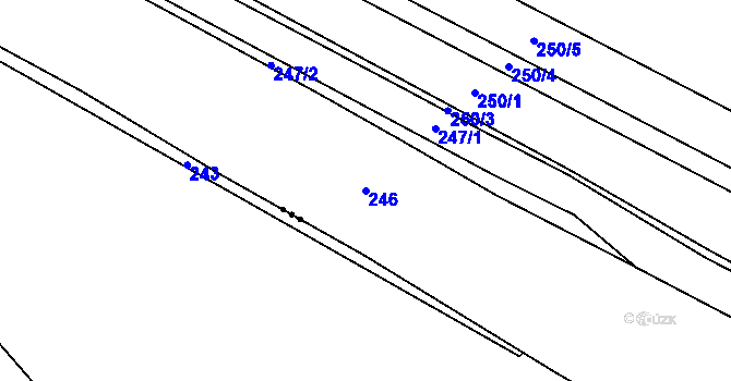 Parcela st. 246 v KÚ Rudlice, Katastrální mapa