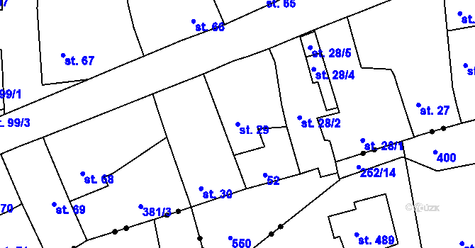 Parcela st. 29 v KÚ Dušníky u Rudné, Katastrální mapa