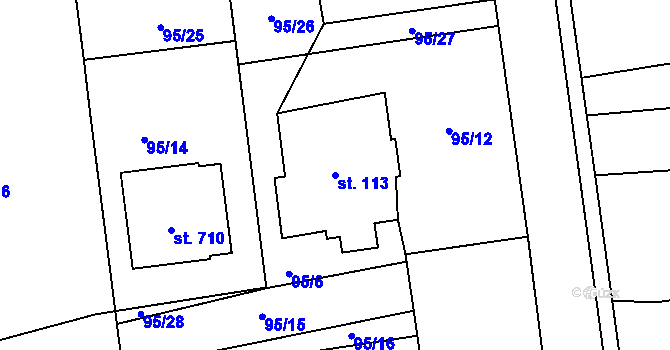 Parcela st. 113 v KÚ Dušníky u Rudné, Katastrální mapa