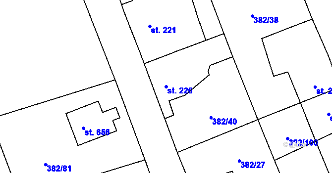 Parcela st. 226 v KÚ Dušníky u Rudné, Katastrální mapa