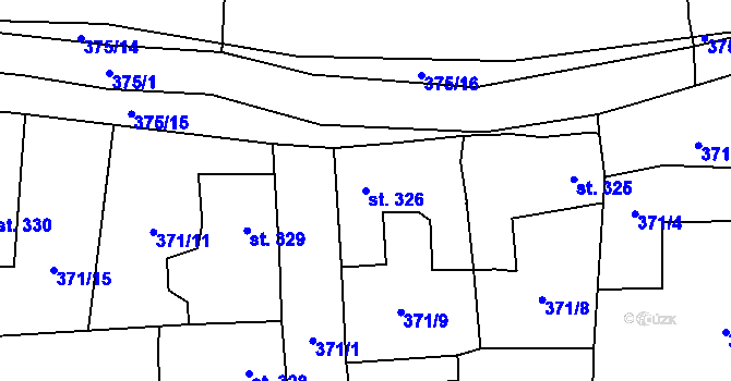 Parcela st. 326 v KÚ Dušníky u Rudné, Katastrální mapa