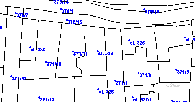Parcela st. 329 v KÚ Dušníky u Rudné, Katastrální mapa
