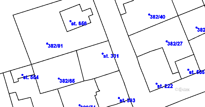 Parcela st. 331 v KÚ Dušníky u Rudné, Katastrální mapa