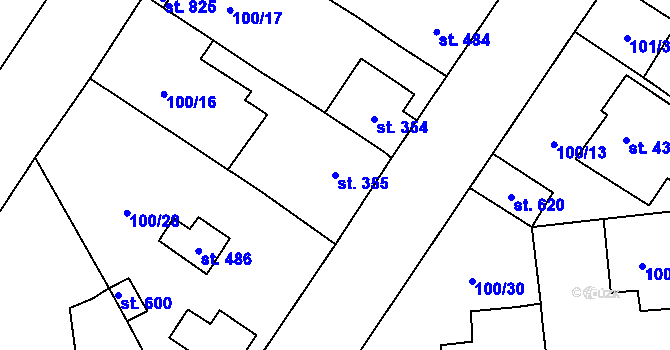 Parcela st. 355 v KÚ Dušníky u Rudné, Katastrální mapa