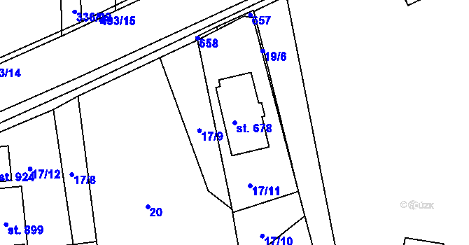 Parcela st. 678 v KÚ Dušníky u Rudné, Katastrální mapa
