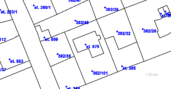 Parcela st. 679 v KÚ Dušníky u Rudné, Katastrální mapa