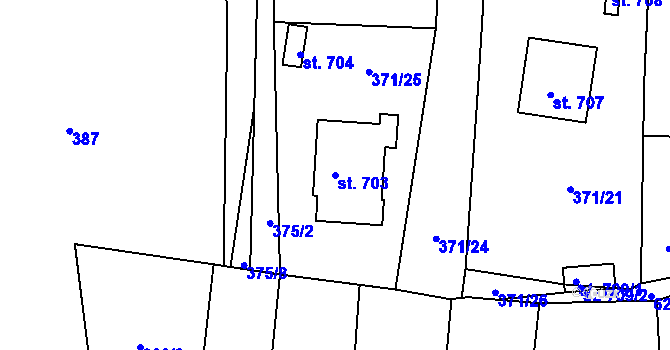 Parcela st. 703 v KÚ Dušníky u Rudné, Katastrální mapa