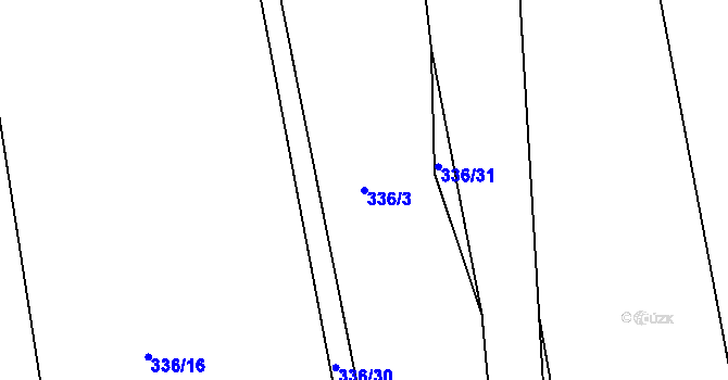 Parcela st. 336/3 v KÚ Dušníky u Rudné, Katastrální mapa