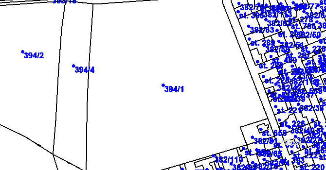 Parcela st. 394/1 v KÚ Dušníky u Rudné, Katastrální mapa