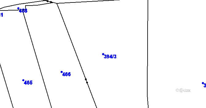 Parcela st. 394/3 v KÚ Dušníky u Rudné, Katastrální mapa