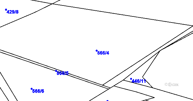 Parcela st. 566/4 v KÚ Dušníky u Rudné, Katastrální mapa