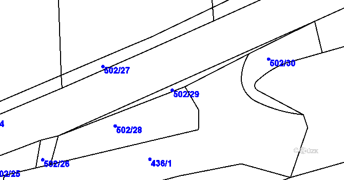 Parcela st. 502/29 v KÚ Dušníky u Rudné, Katastrální mapa