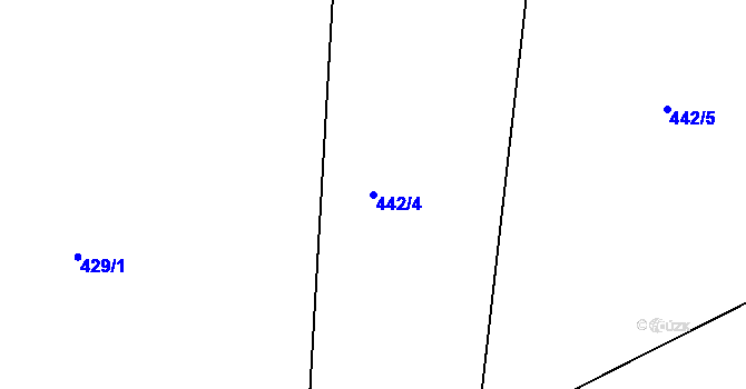 Parcela st. 442/4 v KÚ Dušníky u Rudné, Katastrální mapa