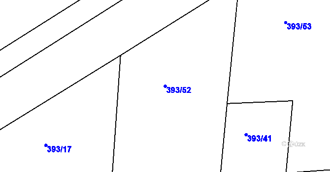 Parcela st. 393/52 v KÚ Dušníky u Rudné, Katastrální mapa