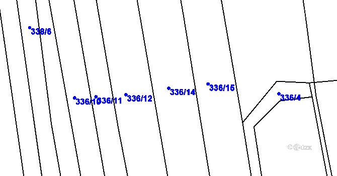 Parcela st. 336/14 v KÚ Dušníky u Rudné, Katastrální mapa