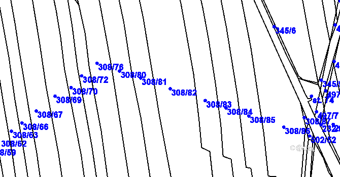 Parcela st. 308/82 v KÚ Dušníky u Rudné, Katastrální mapa